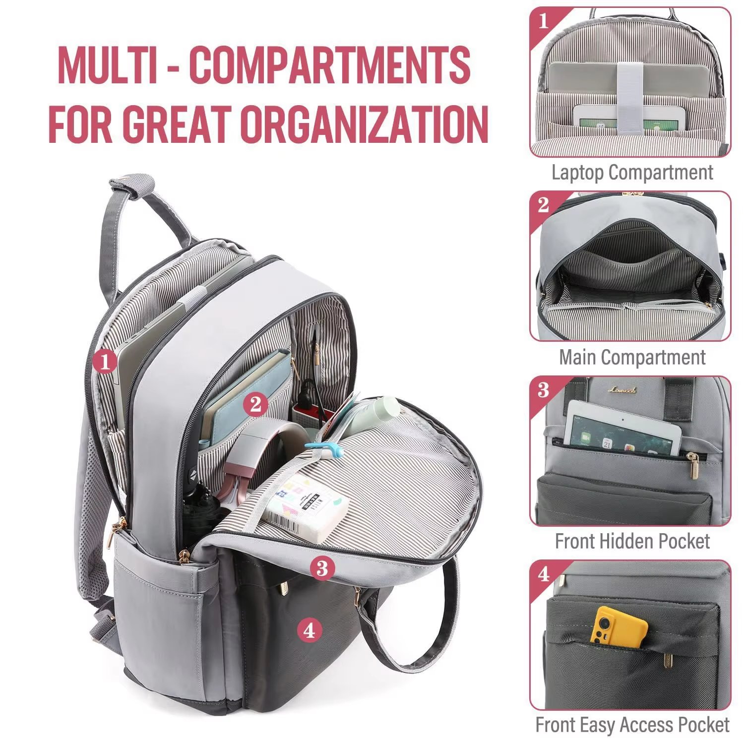 Anti-Theft Large Capacity USB Modern Business Oxford Laptop Backpack product detail