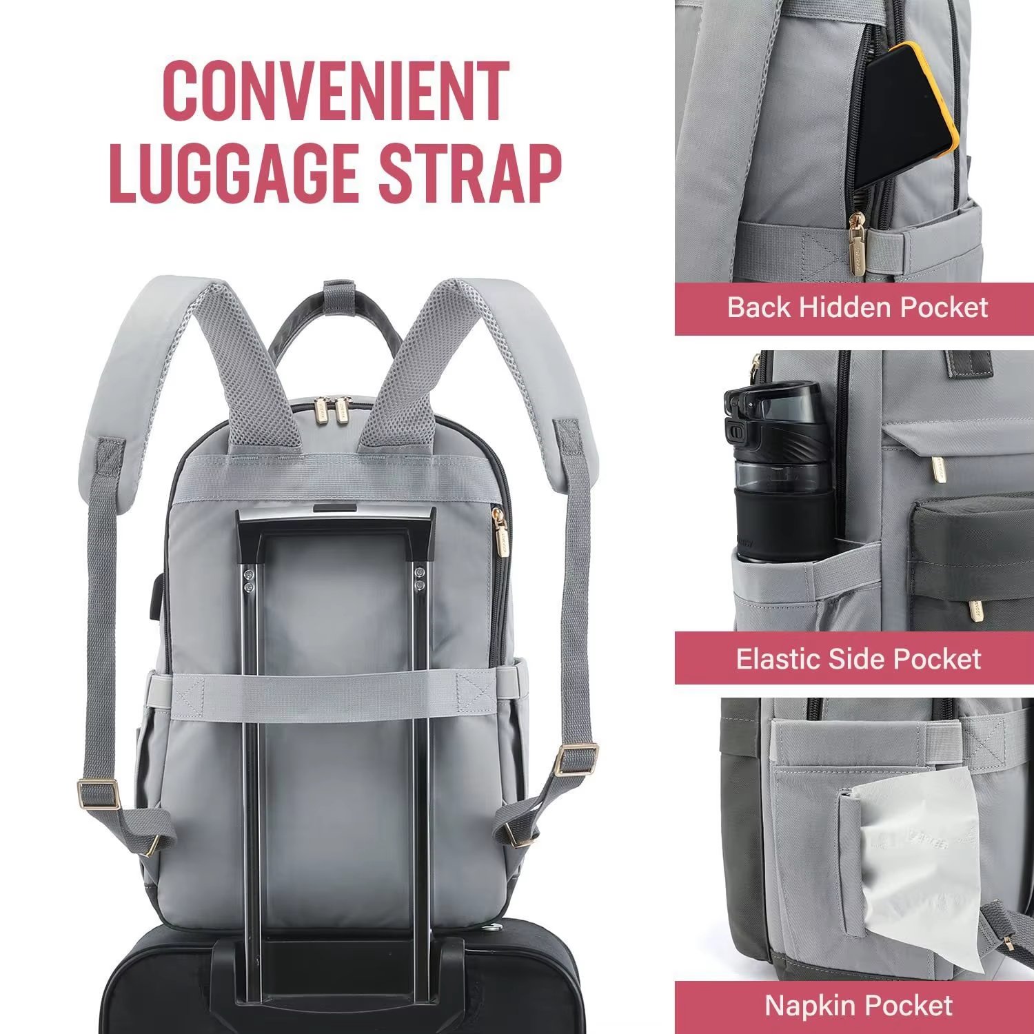 Anti-Theft Large Capacity USB Modern Business Oxford Laptop Backpack product detail