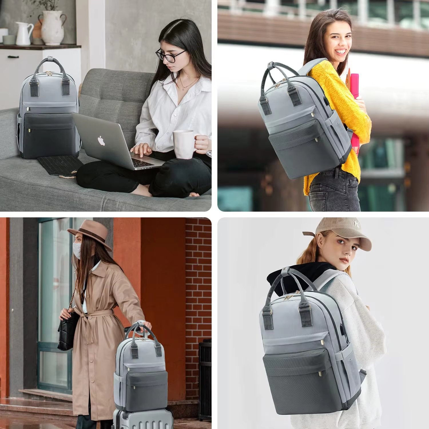 Anti-Theft Large Capacity USB Modern Business Oxford Laptop Backpack product detail