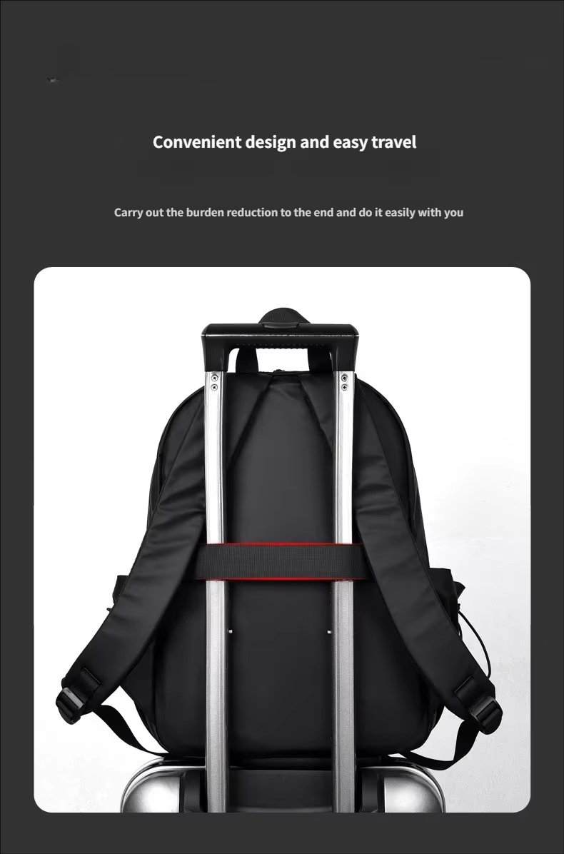 Water-Resistant Large Capacity Lightweight Outdoor Business PU Leather Laptop Backpack product detail