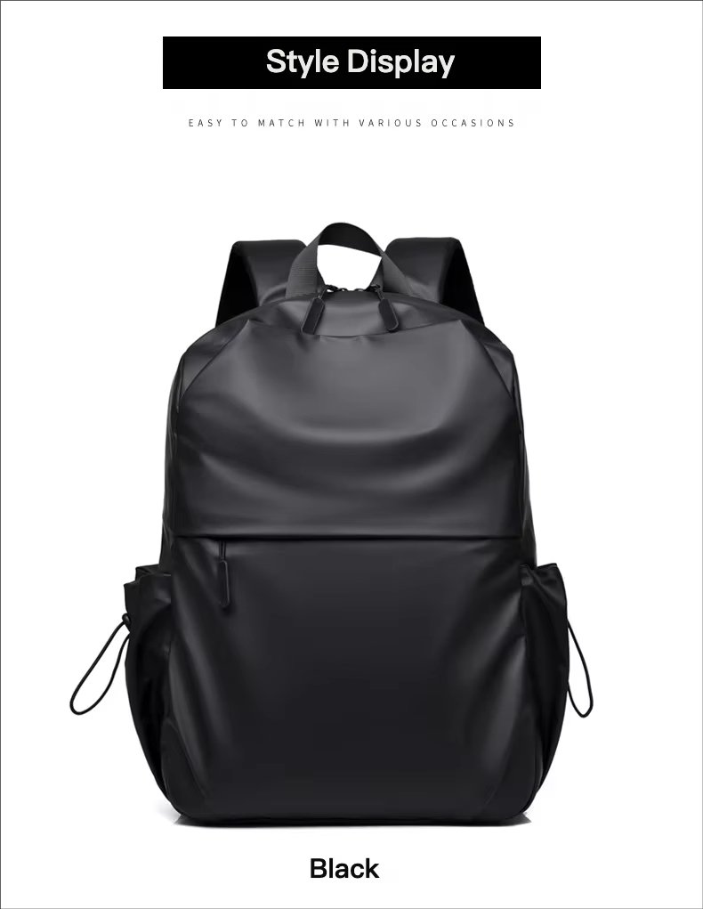 Water-Resistant Large Capacity Lightweight Outdoor Business PU Leather Laptop Backpack product detail
