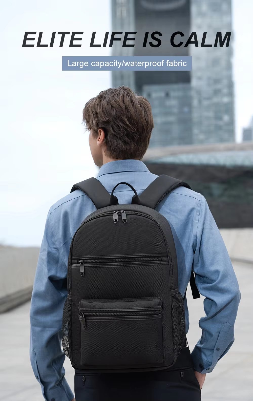 Water-Resistant Large Capacity Lightweight Outdoor Business Oxford Laptop Backpack product detail