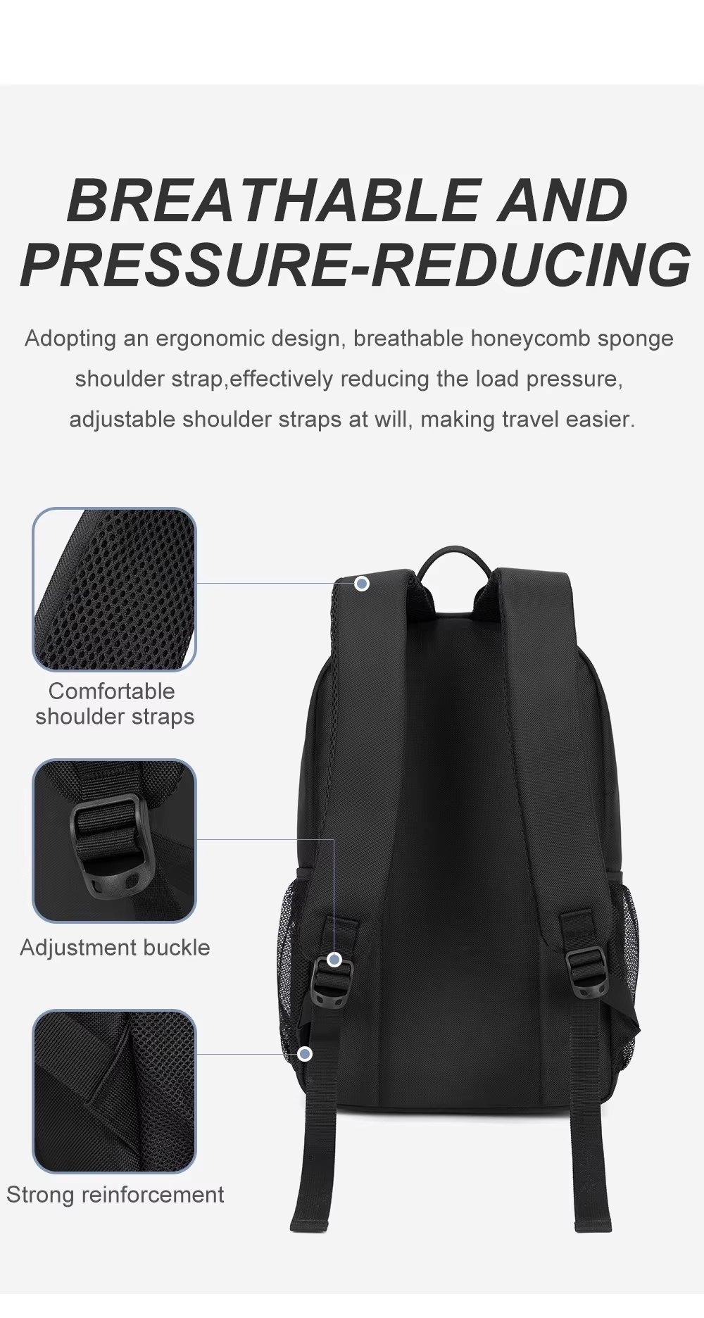 Water-Resistant Large Capacity Lightweight Outdoor Business Oxford Laptop Backpack product detail