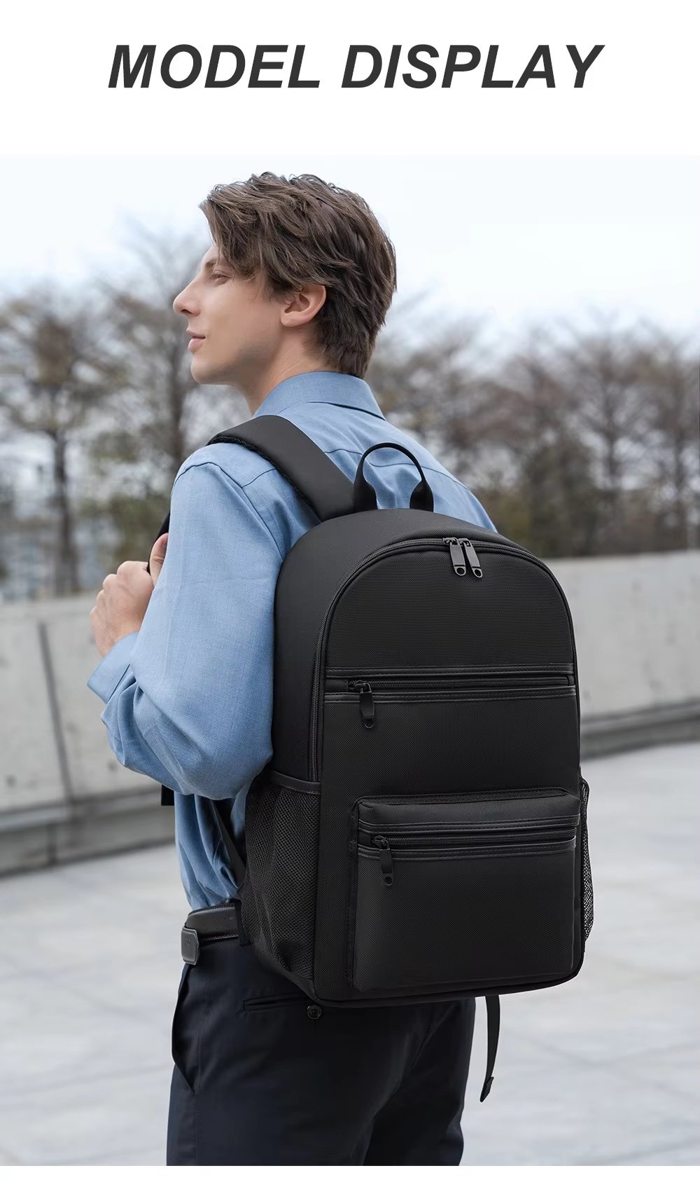Water-Resistant Large Capacity Lightweight Outdoor Business Oxford Laptop Backpack product detail