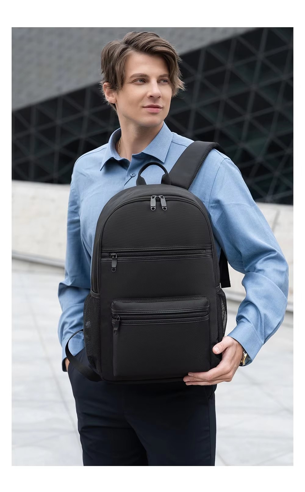 Water-Resistant Large Capacity Lightweight Outdoor Business Oxford Laptop Backpack product detail
