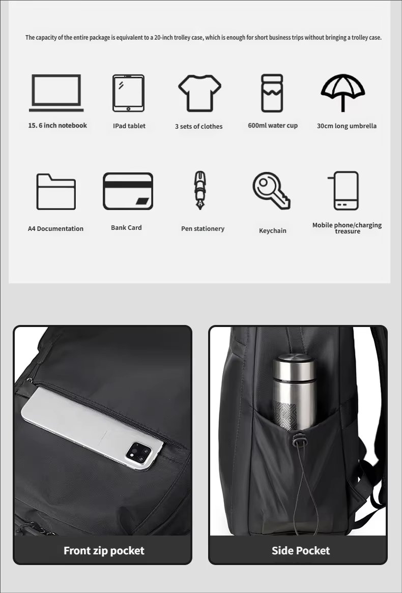Water-Resistant Large Capacity Outdoor Business Travel Oxford Laptop Backpack product detail