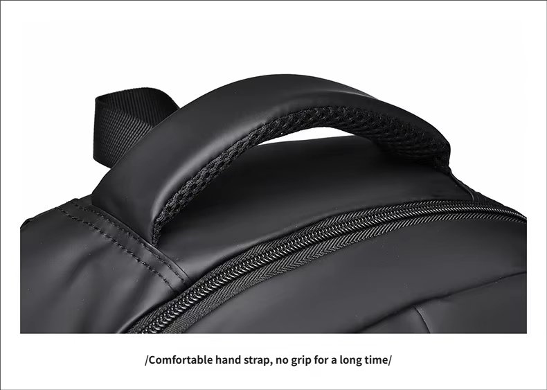 Water-Resistant Large Capacity USB Outdoor Business PU Leather Laptop Backpack product detail