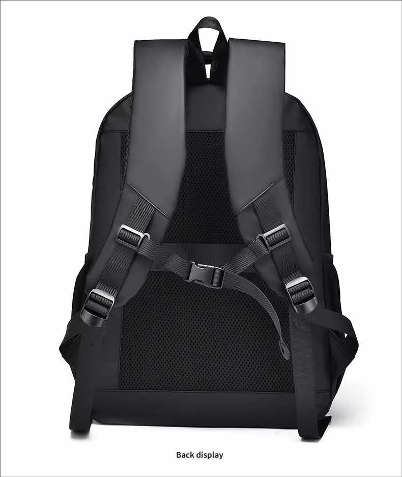 Water-Resistant Large Capacity USB Outdoor Business PU Leather Laptop Backpack product detail
