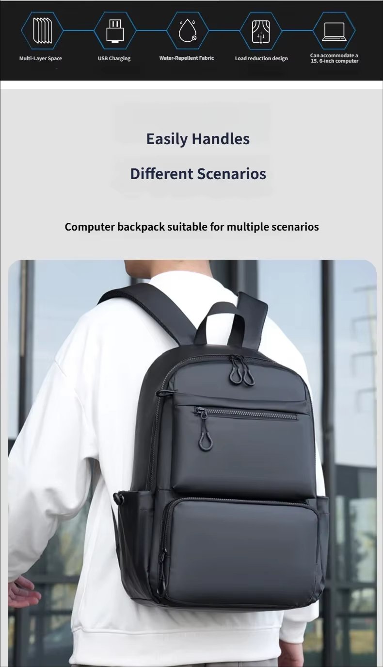 Water-Resistant Large Capacity Modern Outdoor Travel Oxford Laptop Backpack product detail