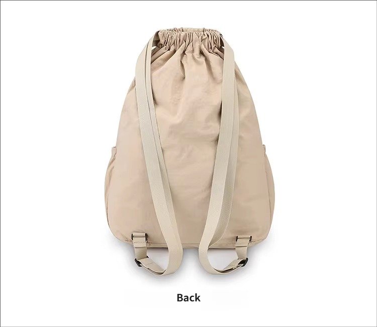 Lightweight Waterproof Nylon Drawstring Backpack Large Capacity Outdoor Sports Commuting Leisure Foldable String Bag detail image