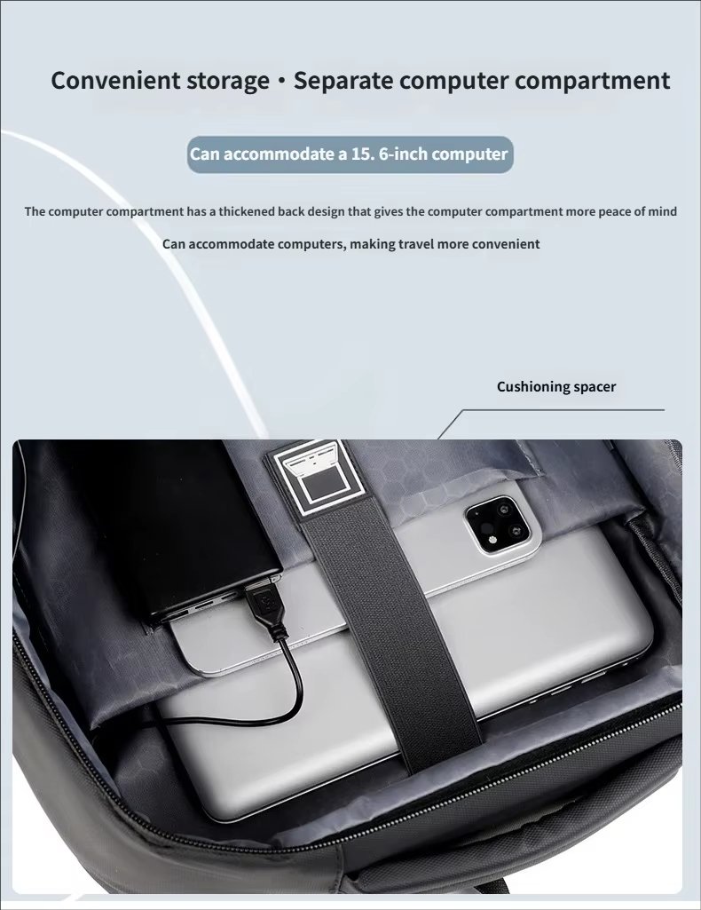 Water-Resistant Large Capacity USB Business Travel Oxford Laptop Backpack product detail