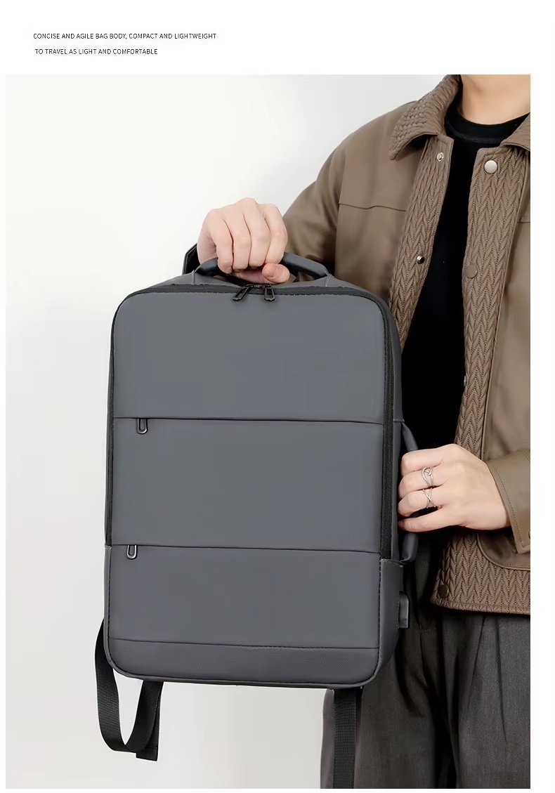 Water-Resistant Large Capacity USB Business Travel Oxford Laptop Backpack product detail