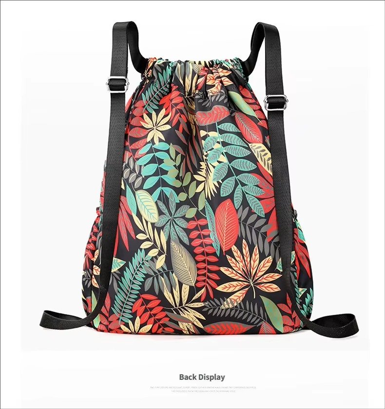 Printing Lightweight Waterproof Drawstring Backpack Foldable Basketball Sport Gym Bags Shopping Handbag Travel Backpack detail image