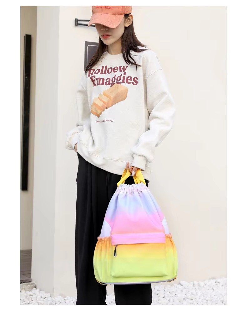 Printing Lightweight Waterproof Drawstring Backpack Foldable Basketball Sport Gym Bags Shopping Handbag Travel Backpack detail image