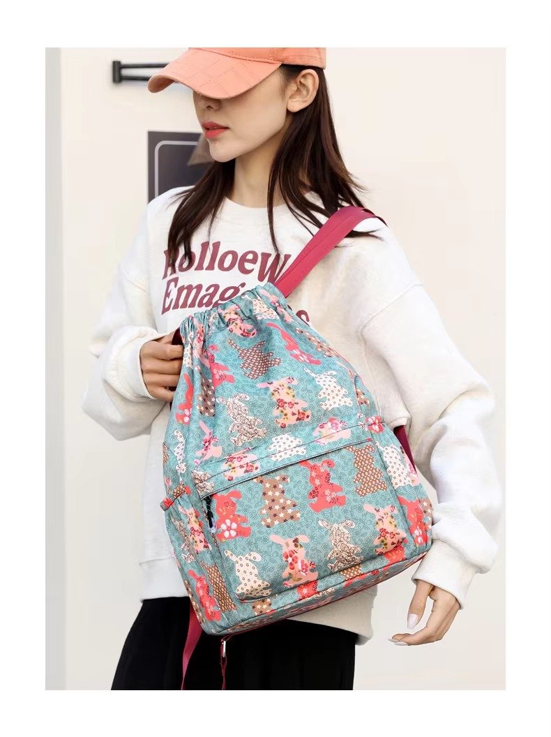 Printing Lightweight Waterproof Drawstring Backpack Foldable Basketball Sport Gym Bags Shopping Handbag Travel Backpack detail image