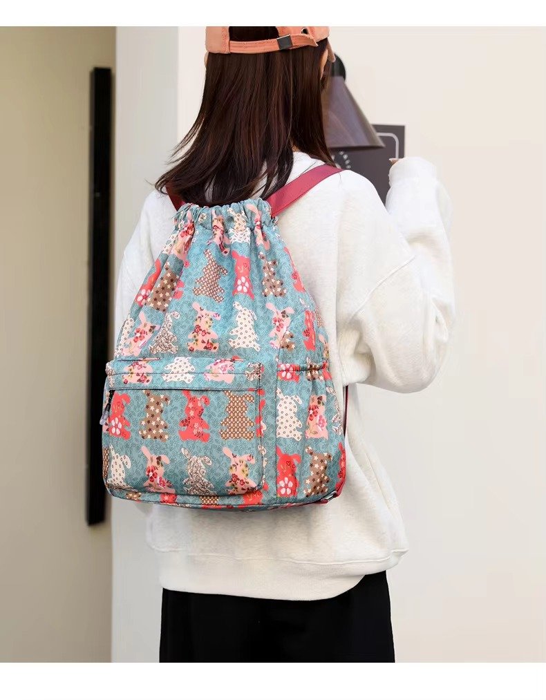 Printing Lightweight Waterproof Drawstring Backpack Foldable Basketball Sport Gym Bags Shopping Handbag Travel Backpack detail image