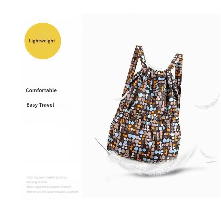 Waterproof Sublimation Drawstring Backpack Lightweight Foldable Travel Beach Sports Backpack Shopping Bag detail image