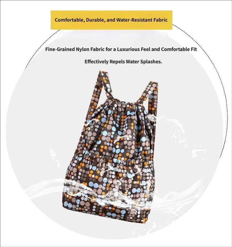 Waterproof Sublimation Drawstring Backpack Lightweight Foldable Travel Beach Sports Backpack Shopping Bag detail image
