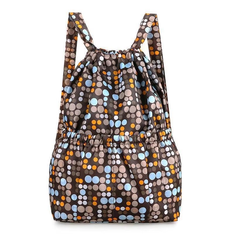 Waterproof Sublimation Drawstring Backpack Lightweight Foldable Travel Beach Sports Backpack Shopping Bag detail image