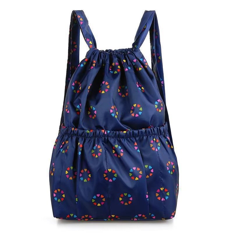 Waterproof Sublimation Drawstring Backpack Lightweight Foldable Travel Beach Sports Backpack Shopping Bag detail image