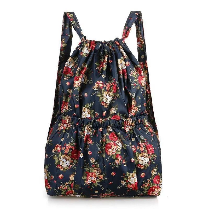 Waterproof Sublimation Drawstring Backpack Lightweight Foldable Travel Beach Sports Backpack Shopping Bag detail image