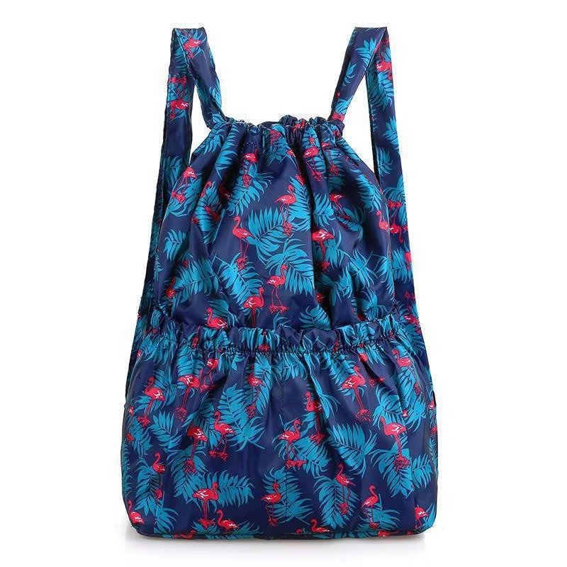 Waterproof Sublimation Drawstring Backpack Lightweight Foldable Travel Beach Sports Backpack Shopping Bag detail image