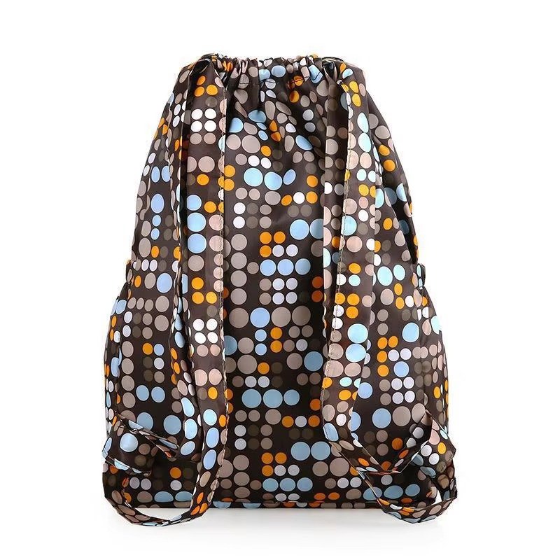 Waterproof Sublimation Drawstring Backpack Lightweight Foldable Travel Beach Sports Backpack Shopping Bag detail image