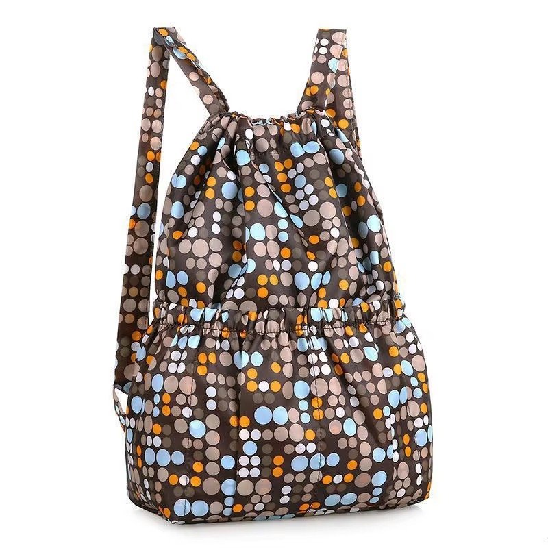 Waterproof Sublimation Drawstring Backpack Lightweight Foldable Travel Beach Sports Backpack Shopping Bag detail image