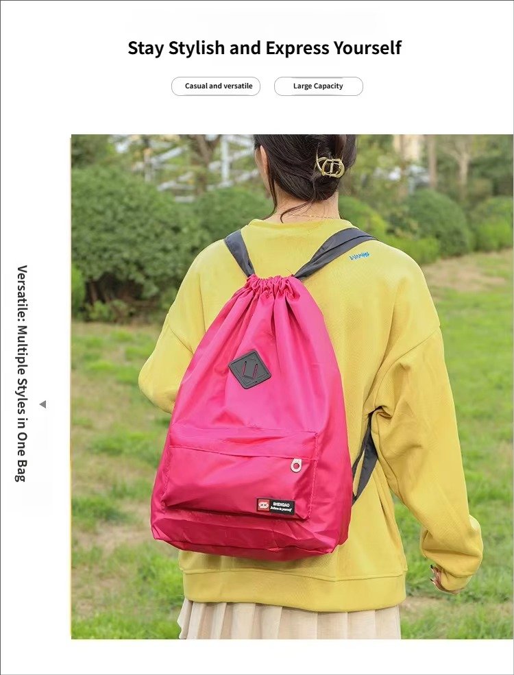 Customizable Reusable Multi-Functional Drawstring Backpack Lightweight Gym Yoga Fitness Outdoor Travel Sports String Bag detail image