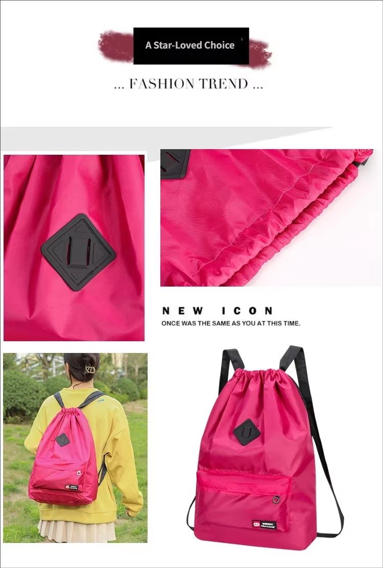 Customizable Reusable Multi-Functional Drawstring Backpack Lightweight Gym Yoga Fitness Outdoor Travel Sports String Bag detail image