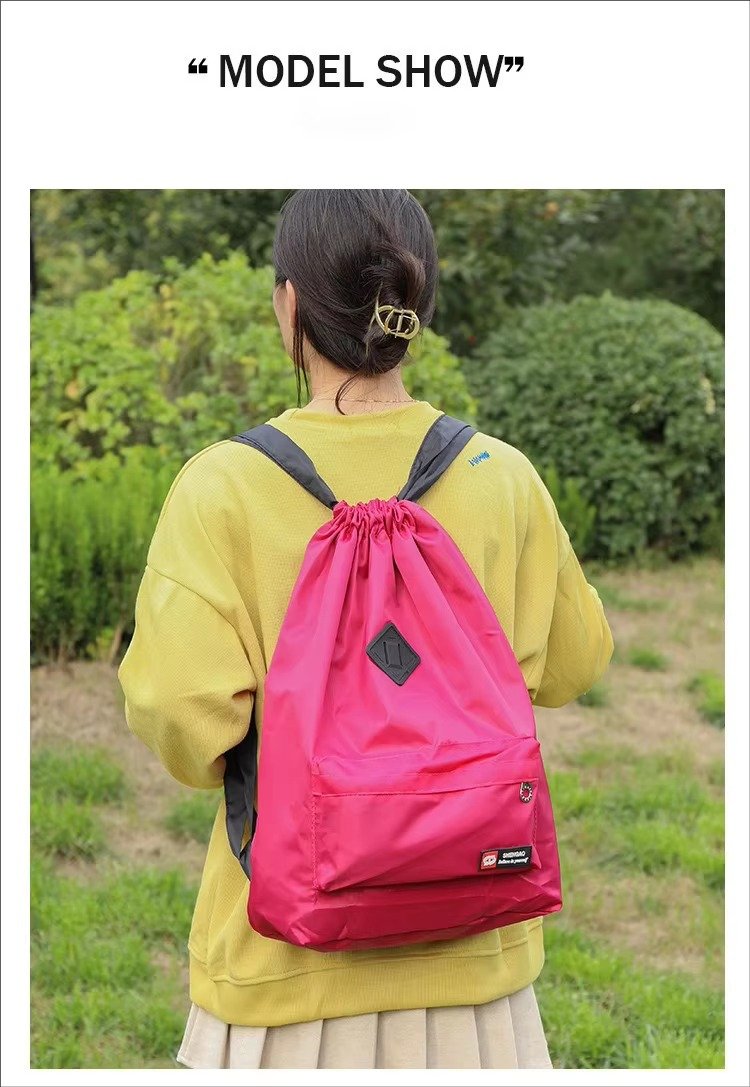 Customizable Reusable Multi-Functional Drawstring Backpack Lightweight Gym Yoga Fitness Outdoor Travel Sports String Bag detail image