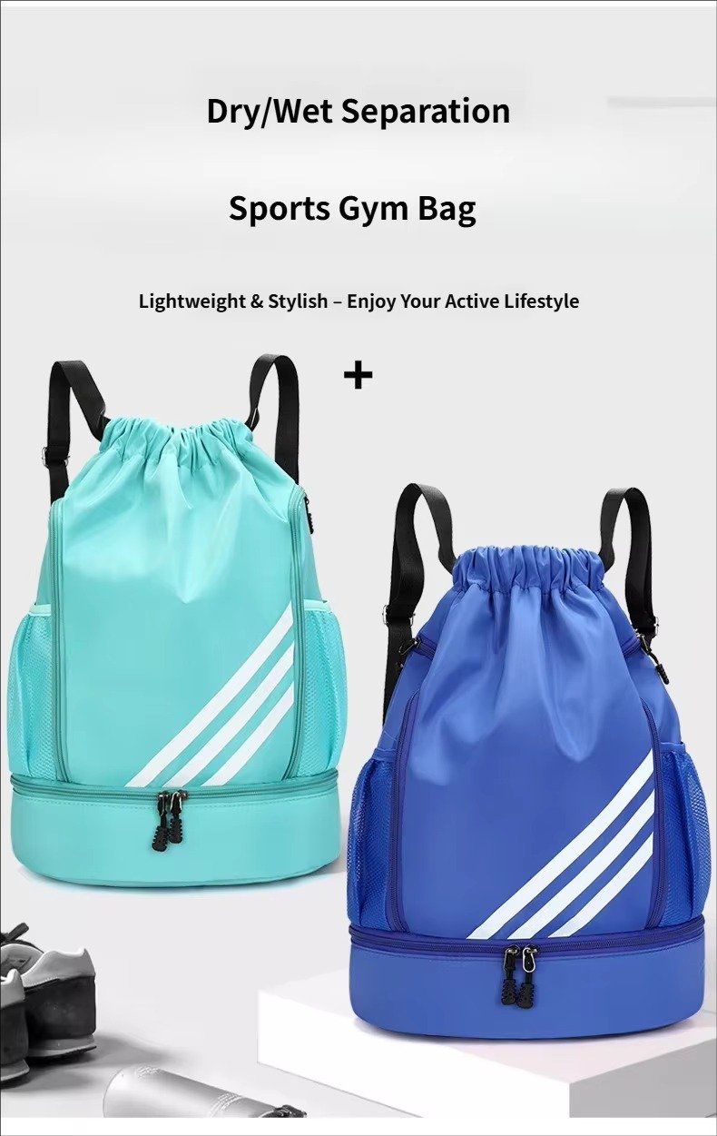 Drawstring Backpack Large Capacity Lightweight Outdoor Travel Backpack Basketball Sports Bag with Wet Dry Separation detail image