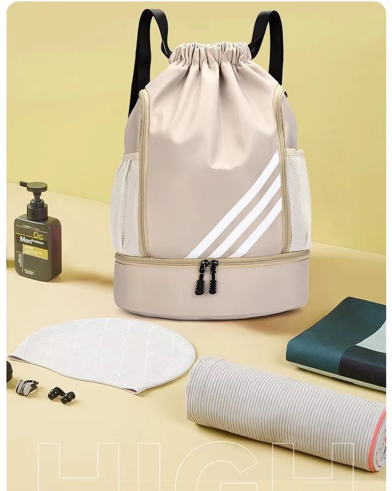 Drawstring Backpack Large Capacity Lightweight Outdoor Travel Backpack Basketball Sports Bag with Wet Dry Separation detail image