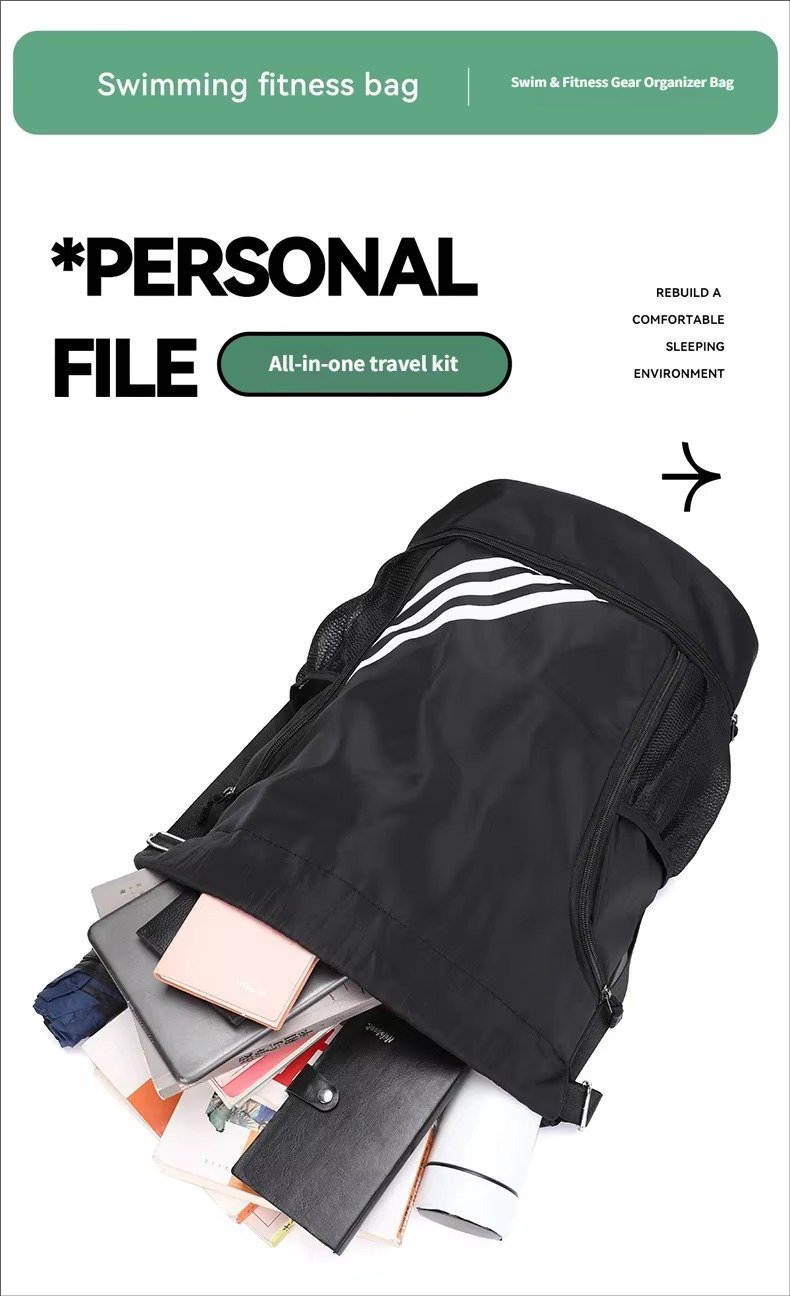 Drawstring Backpack Large Capacity Lightweight Outdoor Travel Backpack Basketball Sports Bag with Wet Dry Separation detail image