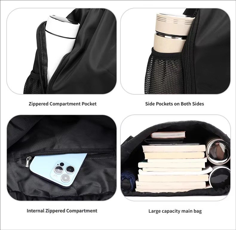 Drawstring Backpack Large Capacity Lightweight Outdoor Travel Backpack Basketball Sports Bag with Wet Dry Separation detail image