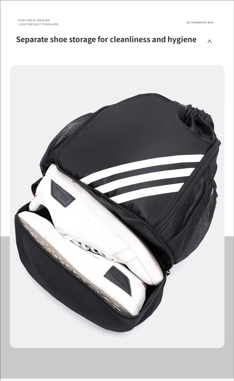 Drawstring Backpack Large Capacity Lightweight Outdoor Travel Backpack Basketball Sports Bag with Wet Dry Separation detail image