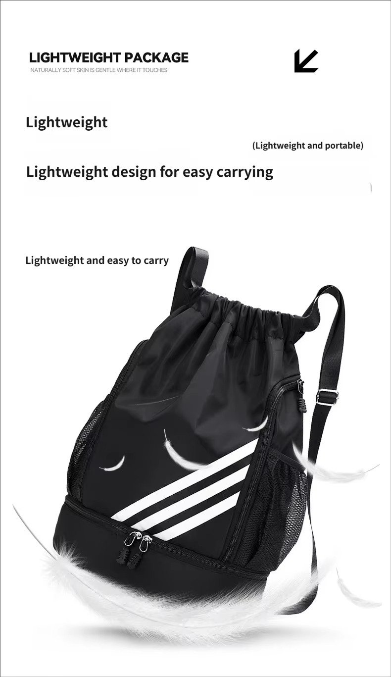 Drawstring Backpack Large Capacity Lightweight Outdoor Travel Backpack Basketball Sports Bag with Wet Dry Separation detail image