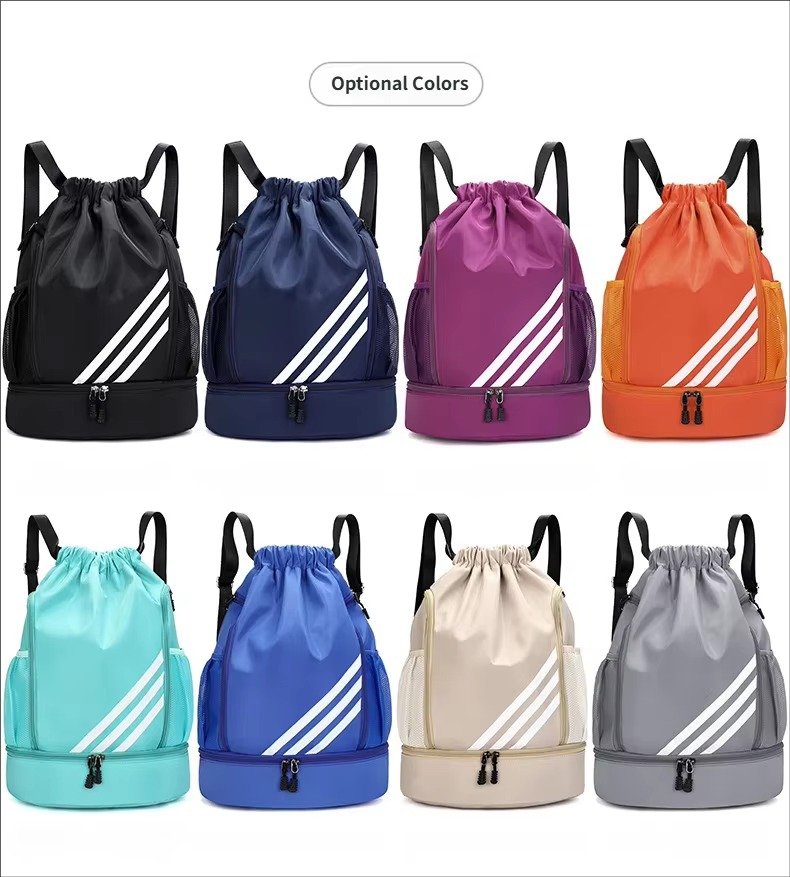 Drawstring Backpack Large Capacity Lightweight Outdoor Travel Backpack Basketball Sports Bag with Wet Dry Separation detail image