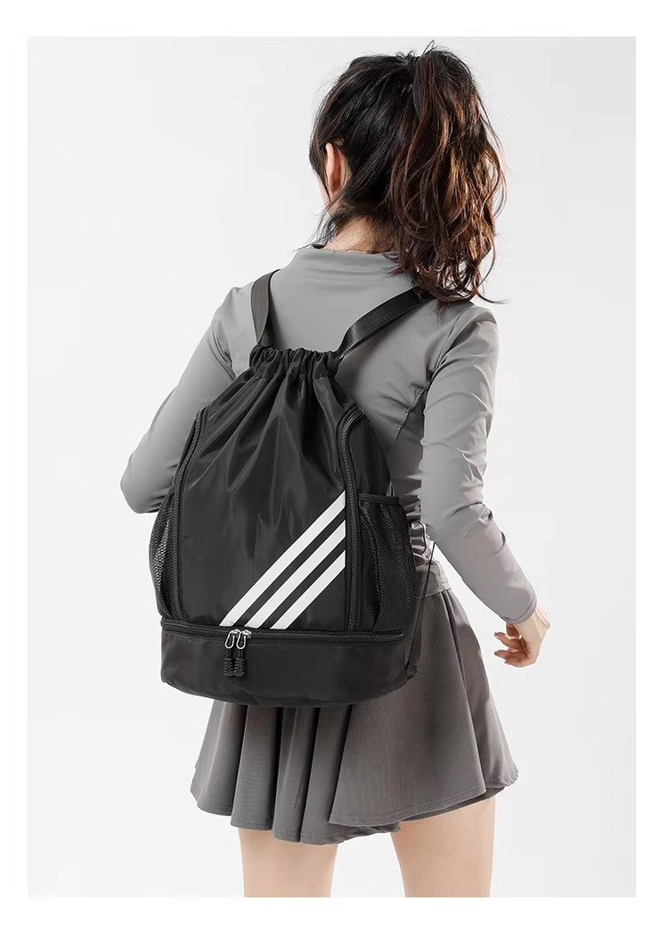 Drawstring Backpack Large Capacity Lightweight Outdoor Travel Backpack Basketball Sports Bag with Wet Dry Separation detail image