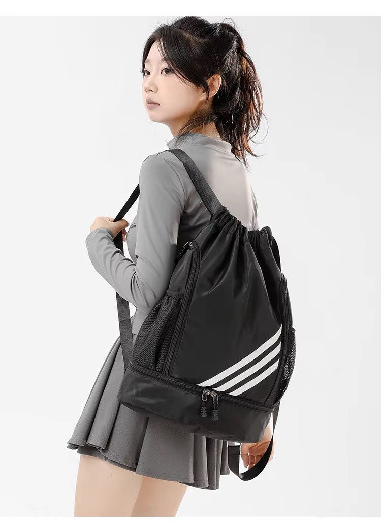 Drawstring Backpack Large Capacity Lightweight Outdoor Travel Backpack Basketball Sports Bag with Wet Dry Separation detail image