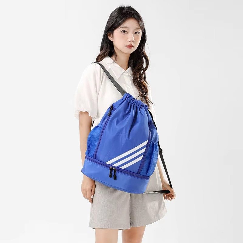 Drawstring Backpack Large Capacity Lightweight Outdoor Travel Backpack Basketball Sports Bag with Wet Dry Separation detail image