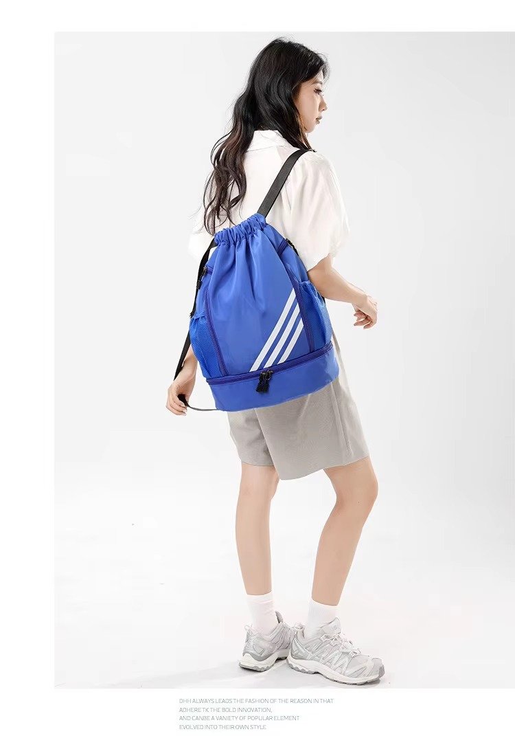 Drawstring Backpack Large Capacity Lightweight Outdoor Travel Backpack Basketball Sports Bag with Wet Dry Separation detail image
