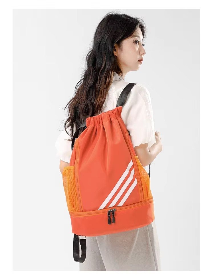 Drawstring Backpack Large Capacity Lightweight Outdoor Travel Backpack Basketball Sports Bag with Wet Dry Separation detail image