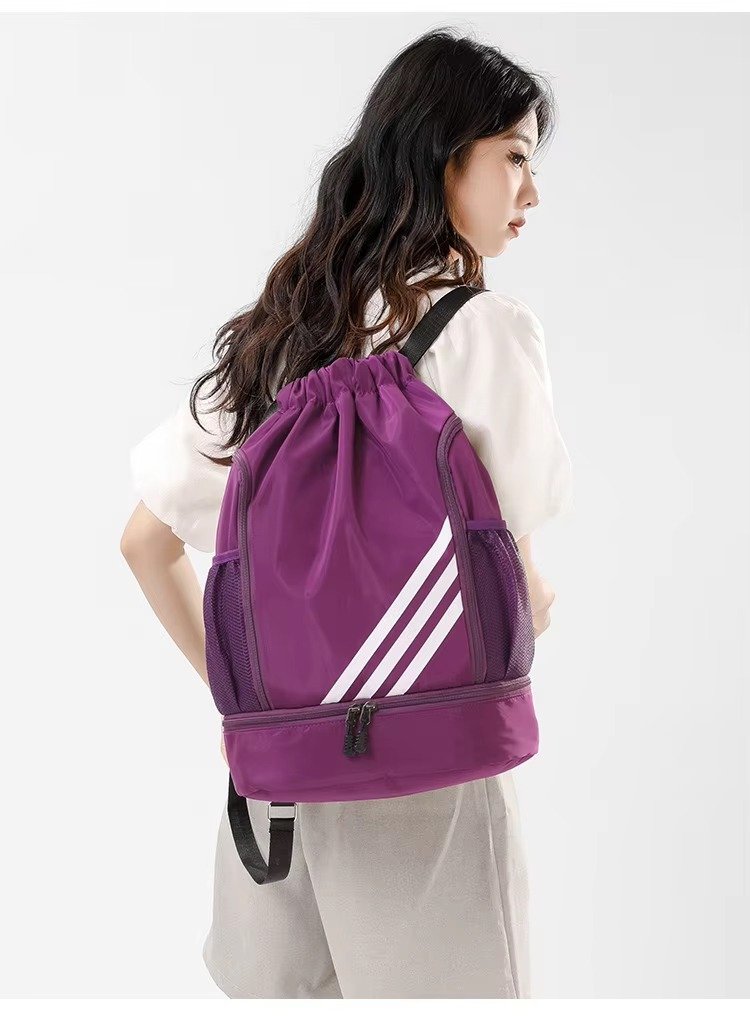 Drawstring Backpack Large Capacity Lightweight Outdoor Travel Backpack Basketball Sports Bag with Wet Dry Separation detail image