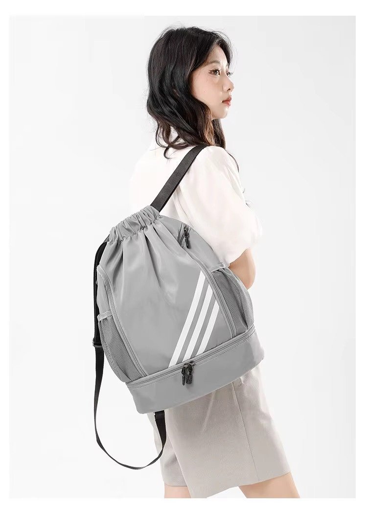 Drawstring Backpack Large Capacity Lightweight Outdoor Travel Backpack Basketball Sports Bag with Wet Dry Separation detail image