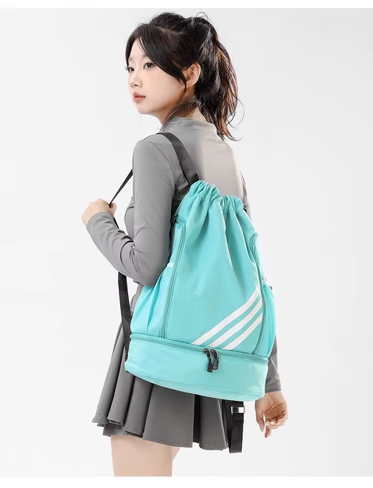 Drawstring Backpack Large Capacity Lightweight Outdoor Travel Backpack Basketball Sports Bag with Wet Dry Separation detail image