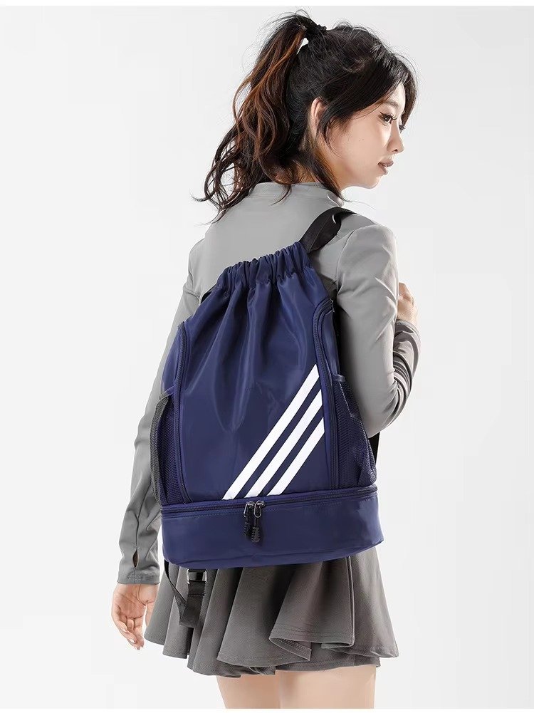 Drawstring Backpack Large Capacity Lightweight Outdoor Travel Backpack Basketball Sports Bag with Wet Dry Separation detail image