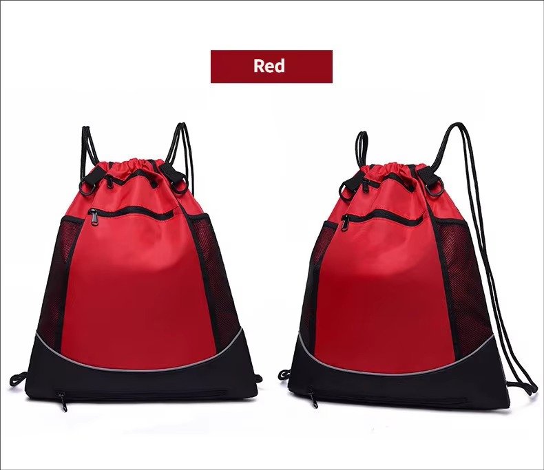 Hidden Mesh Pocket Drawstring Backpack Large Capacity Waterproof Outdoor Sports Gym Soccer Volleyball Basketball Bag detail image