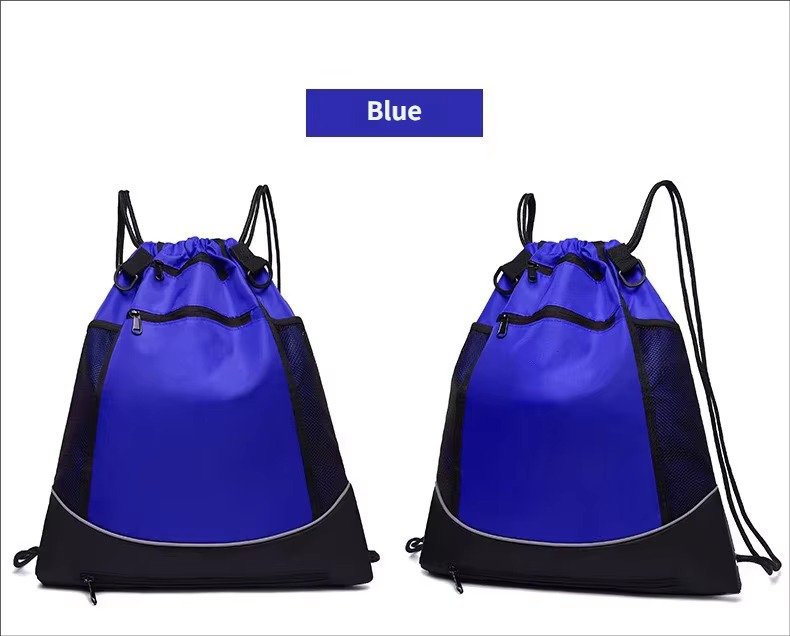 Hidden Mesh Pocket Drawstring Backpack Large Capacity Waterproof Outdoor Sports Gym Soccer Volleyball Basketball Bag detail image
