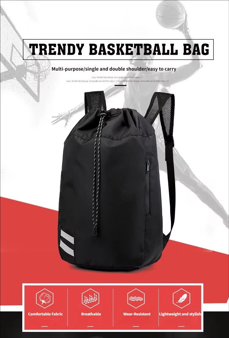 Personalized Large Capacity Drawstring Travel Backpack Waterproof Draw String Gym Sports Outdoor Training Basketball Bag detail image